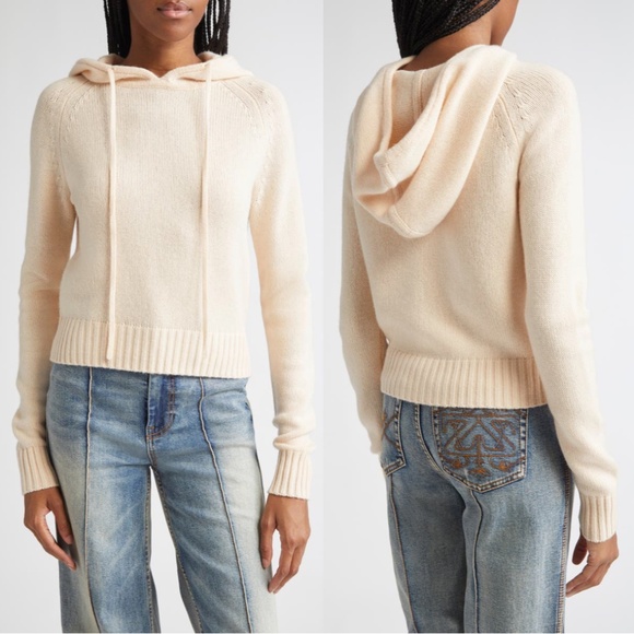 Zimmermann Wool & Cashmere Hoodie Sweater Macadamia Beige US 6 AU 1 NWT - Picture 1 of 17